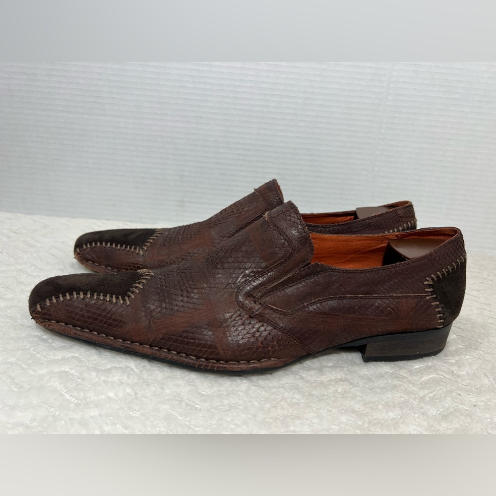 Robert Wayne Stack Men’s 12 Square Toe Brown Snak… - image 6